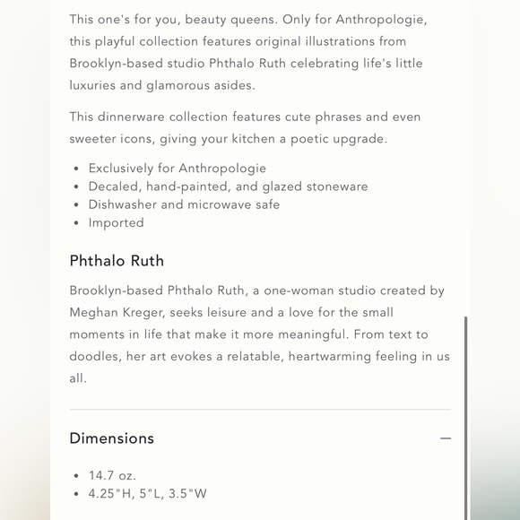 Anthropologie Girls Want Dinner Parties Stoneware Mug - Picture 2 of 3